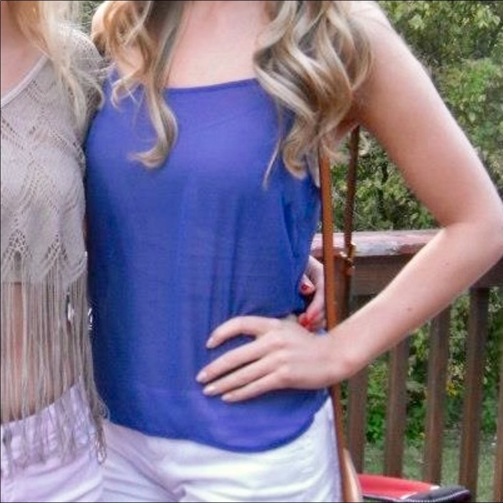 Blue chiffon camisole